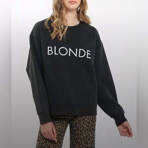Brunette the Label "BLONDE" Charcoal Core Crew Sweatshirt. Charcoal.M/L P2P 22”